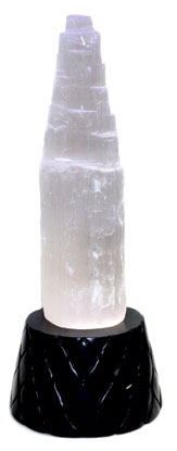 7 3/4" Selenite LED Patter base - Click Image to Close