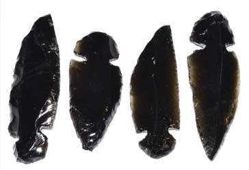 ~2" Arrowhead Black Obsidian - Click Image to Close
