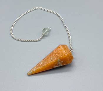 6-sided Orange Sunstone pendulum - Click Image to Close