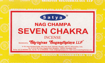 Seven Chakra satya incense stick 15 gm - Click Image to Close