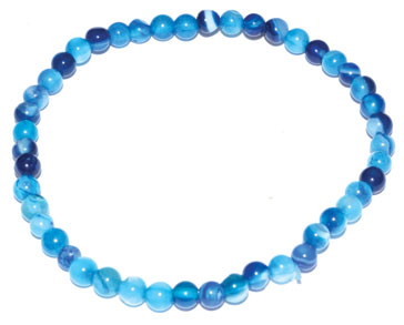4mm Agate, Blue Lace stretch bracelet - Click Image to Close