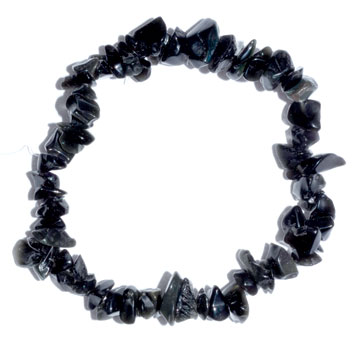 Obsidian, Black chip bracelet - Click Image to Close