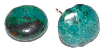 Chrysocolla stud earrings - Click Image to Close