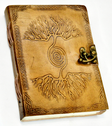 5" x 7" Double Tree Embossed leather w/ latch - Click Image to Close