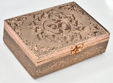 5" x 7" Om metal over wood box - Click Image to Close