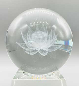 80mm Clear Lotus gazing ball - Click Image to Close