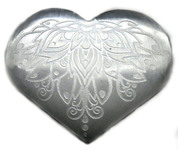 3" Selenite heart , Lotus - Click Image to Close