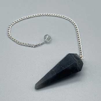 6-sided Black Obsidian pendulum - Click Image to Close