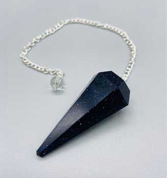6-sided Blue Goldstone pendulum - Click Image to Close