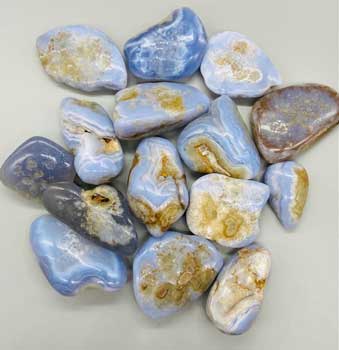1 lb Agate, Blue Lace tumbled stones 30-50mm - Click Image to Close