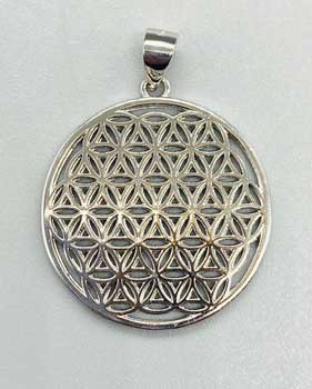 7/8" Flower of Life sterling - Click Image to Close