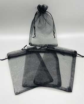 100 pack 4" x 6" Black organza bag - Click Image to Close