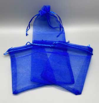 100 pack 4" x 6" Blue organza bag - Click Image to Close