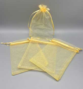 100 pack 4" x 6" Gold organza bag - Click Image to Close