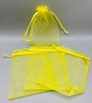 100 pack 4" x 6" Yellow organza bag - Click Image to Close